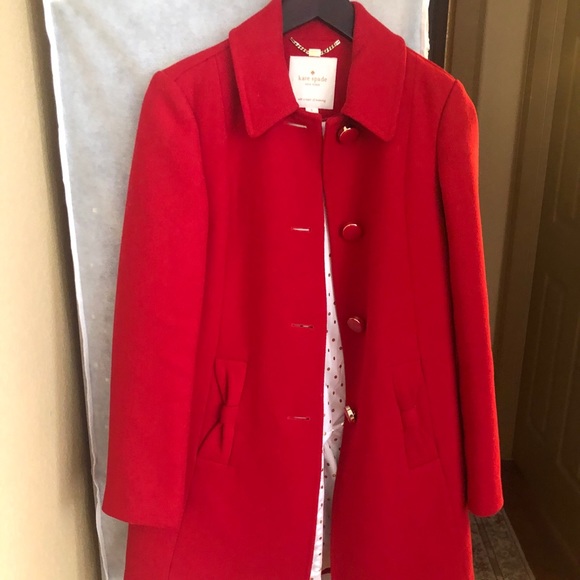 Kate Spade Ladies Lollipop Red Coat 